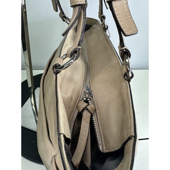 Coach F17721 Gallery Leather Shoulder Handbag Tote Purse Beige - Picture 4 of 16